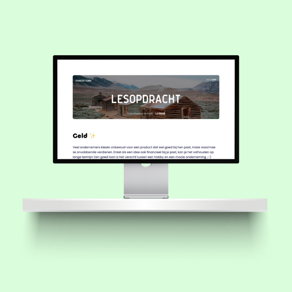 Lesopdracht voorbeeld - Prijszetting