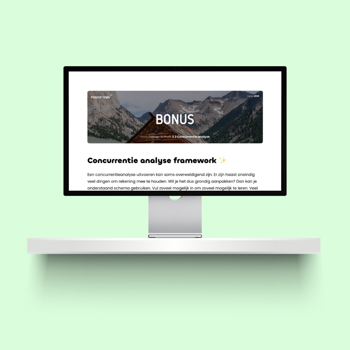 Bonus voorbeeld - Concurrentie analyse framework
