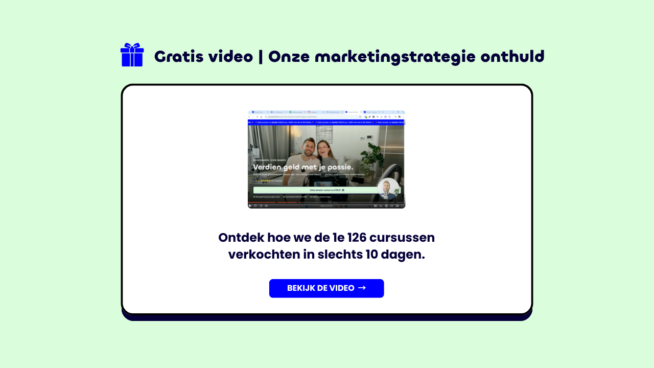 Thumbnail LM - Gratis video - Ontdek hoe de 1e 126 cursussen verkochten
